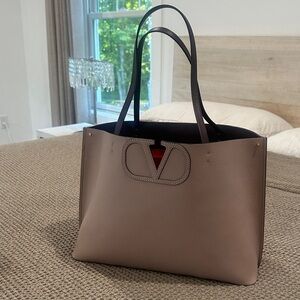 Valentino Women's Beige Leather Tote